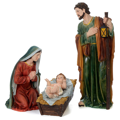 39" Painted Holy Family, resin 1