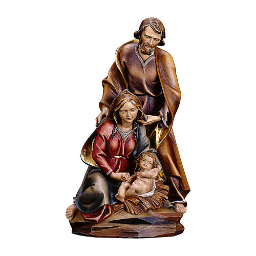 Holy Family Baroque style, in painted Valgardena wood 1