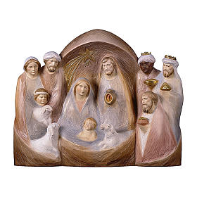 Western Nativity Scene in painted wood from Valgardena
