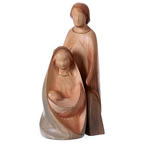 Nativité La joie deux pièce bois frêne aquarelle Val Gardena