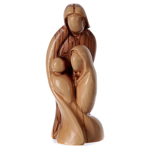 Holy Family statue in Bethlehem olive wood, stylized 20 cm 1