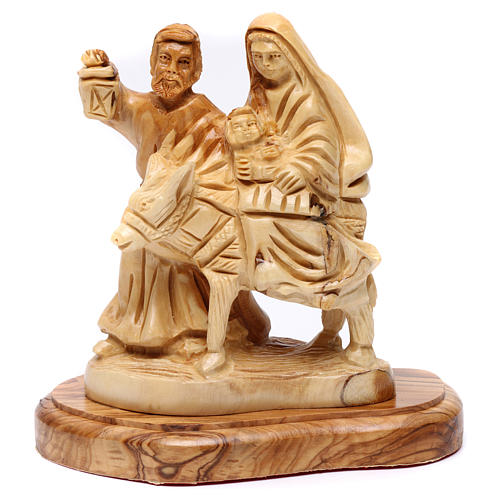 Escape to Egypt Statue Scene in Olive wood from Bethlehem 15 cm 1