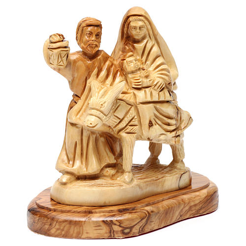 Escape to Egypt Statue Scene in Olive wood from Bethlehem 15 cm 3
