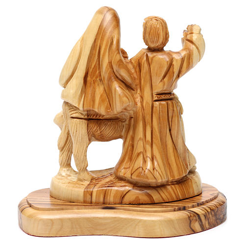 Escape to Egypt Statue Scene in Olive wood from Bethlehem 15 cm 4