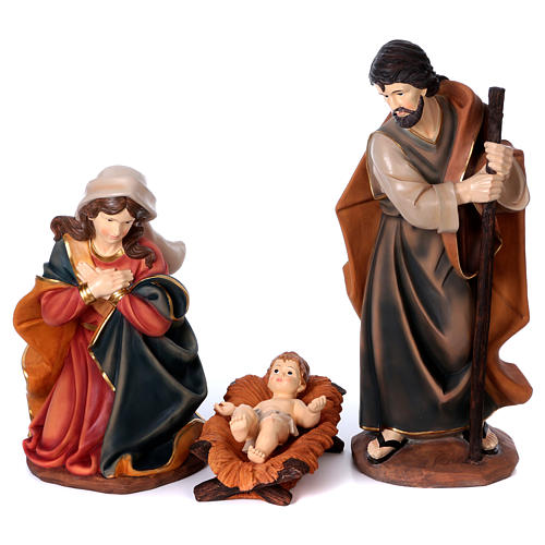 Painted resin Nativity Scene 100 cm, set of 5 figurines 3