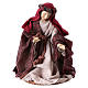 Nativity in 3 pieces 25 cm, burgundy and grey details s3
