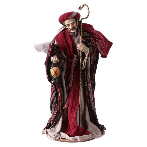 Holy Family 3 figurines 25 cm, burgundy and grey 4