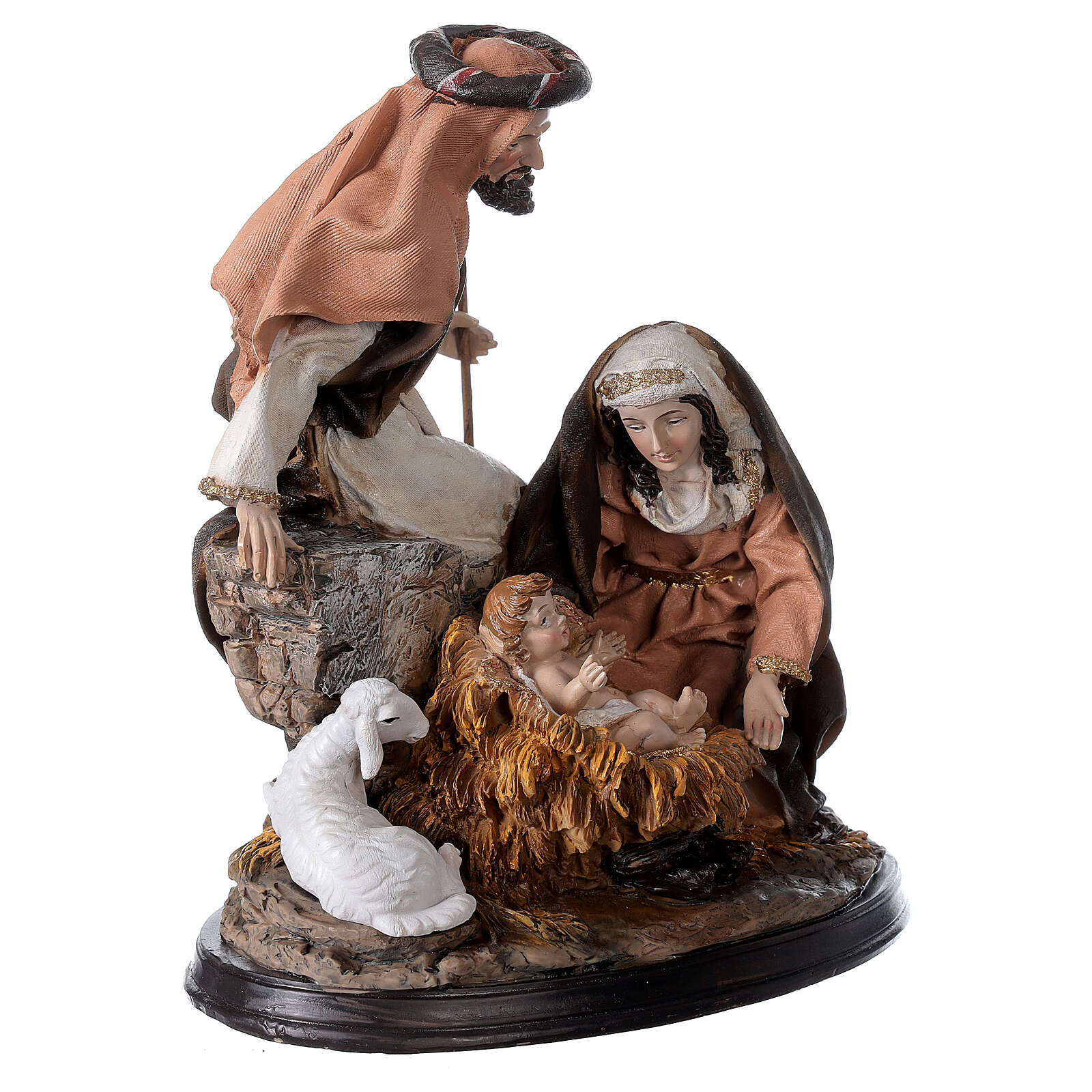 Resin Holy Family with base, 23 cm tall | online sales on HOLYART.com