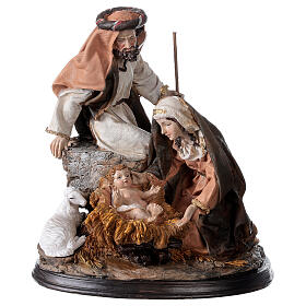 Resin Holy Family with base, 23 cm tall