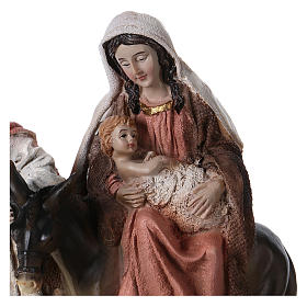 Natività: Fuga in Egitto con base unica resina 20 cm
