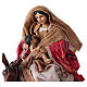 Flight into Egypt in 2 pieces, resin and fabric, red mantles 24 cm s2