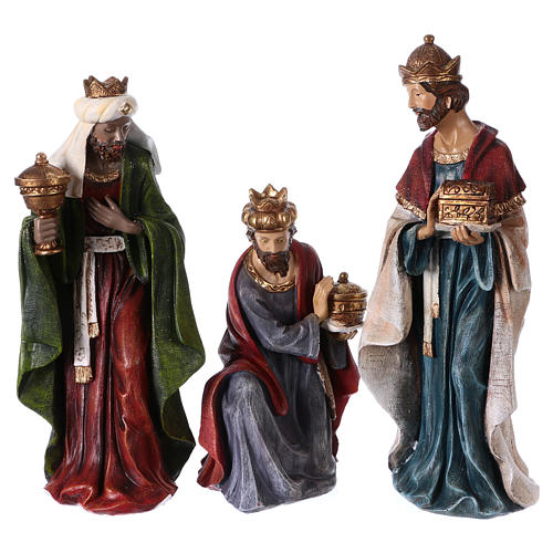 Multicolored Nativity Scene 32 cm, set of 8 figurines 4