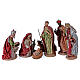 Colored Nativity Scene 28 cm, set of 8 figurines s1