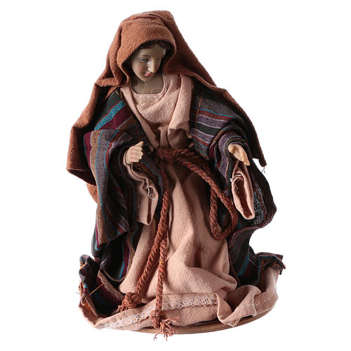 Natività 3 pezzi 26 cm resina e stoffa 3