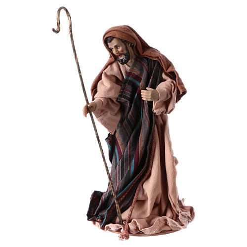 Natività 3 pezzi 26 cm resina e stoffa 4