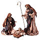 Natività 3 pezzi 26 cm resina e stoffa s1