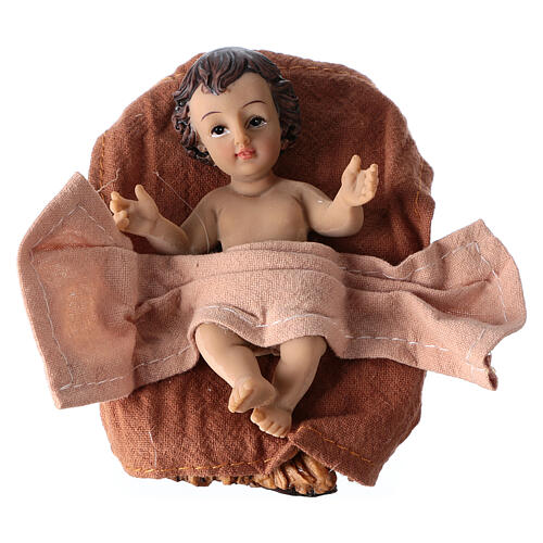 Natividade 3 peças 26 cm resina e tecido 2