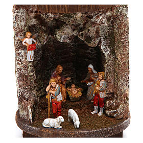 Szene Geburt Christi 6 cm in Handpresse aus Holz