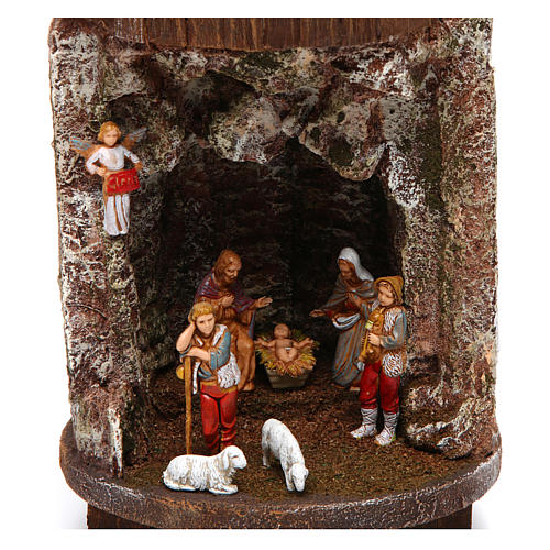 Szene Geburt Christi 6 cm in Handpresse aus Holz 2
