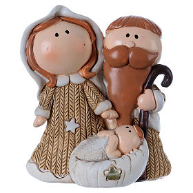 Nativity in painted resin 10 cm