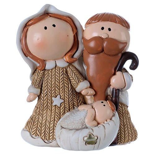 Holy Family, in colored resin 10 cm 1