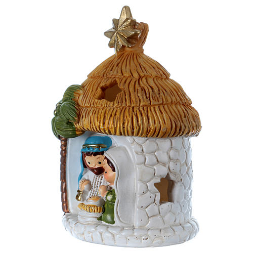 Heilige Familie mit Palme und Licht 9.5cm Harz 2