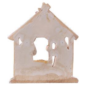 Nativity with stable in painted resin 7.5 cm