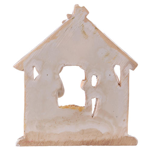 Nativity with stable in painted resin 7.5 cm 2