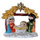 Nativity in painted resin with shack 6.5 cm s1