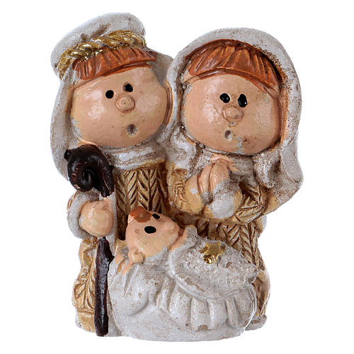 Holy Family in painted resin 3.5 cm 1