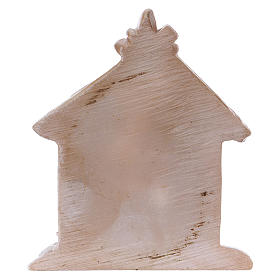 Holy Family in painted resin with shack 5 cm
