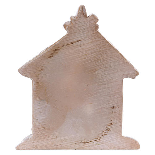 Holy Family in painted resin with shack 5 cm 2
