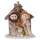 Holy Family in painted resin with shack 5 cm s1