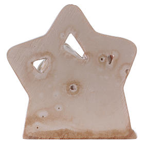Stella con Natività in resina colorata unica base 8,5 cm