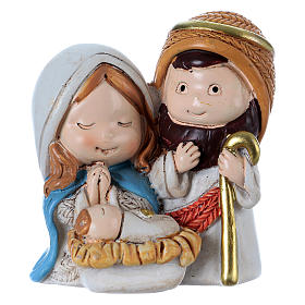 Sacra Famiglia in resina unica base 4,5 cm