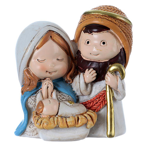 Holy Family figurine in painted resin 4.5 cm 1
