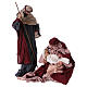 Holy Family 36 cm resin and pink and burgundy cloth s1