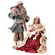 Holy Family 31 cm resin and ivory and burgundy cloth s1
