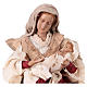 Holy Family 31 cm resin and ivory and burgundy cloth s2