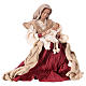 Holy Family 31 cm resin and ivory and burgundy cloth s3