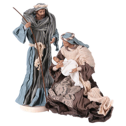 Nativity Scene 25 cm resin blue and brown fabric 1