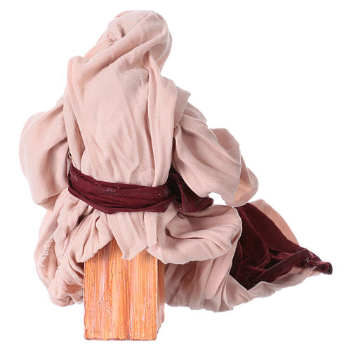 Natividade resina tecido cor-de-rosa cor-de-vinho para presépio com figuras altura média 25 cm 5