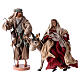 Holy Family and donkey 25 cm resin and ivory and burgundy cloth s1