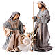 Nativity 20 cm resin and grey pink cloth s1