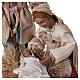 Holy Family 25 cm resin and ivory and burgundy cloth Shabby Chic style s2