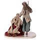 Holy Family 25 cm resin and ivory and burgundy cloth Shabby Chic style s5