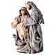 Holy Family 20 cm resin and grey and pink antiqued cloth Shabby Chic style s2
