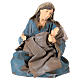 Holy Family 25 cm resin and blue and green antiqued cloth s2