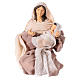 Holy Family 36 cm resin and pink cloth Shabby Chic style s2