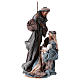 Holy Family on base 36 cm resin and brown and blue cloth s1